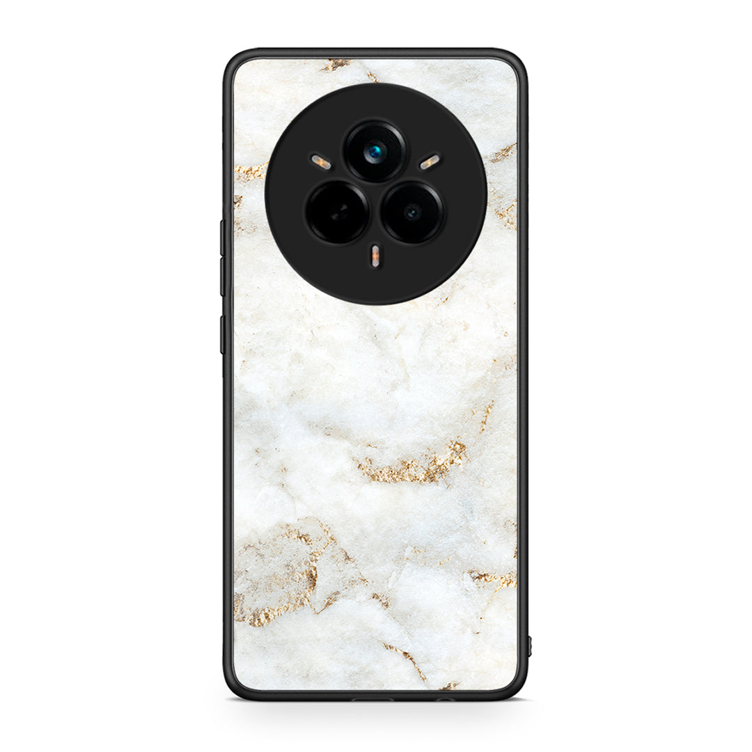 Realme 14 Pro Plus White Gold Marble θήκη από τη Smartfits με σχέδιο στο πίσω μέρος και μαύρο περίβλημα | Smartphone case with colorful back and black bezels by Smartfits