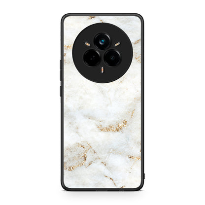 Realme 14 Pro Plus White Gold Marble θήκη από τη Smartfits με σχέδιο στο πίσω μέρος και μαύρο περίβλημα | Smartphone case with colorful back and black bezels by Smartfits