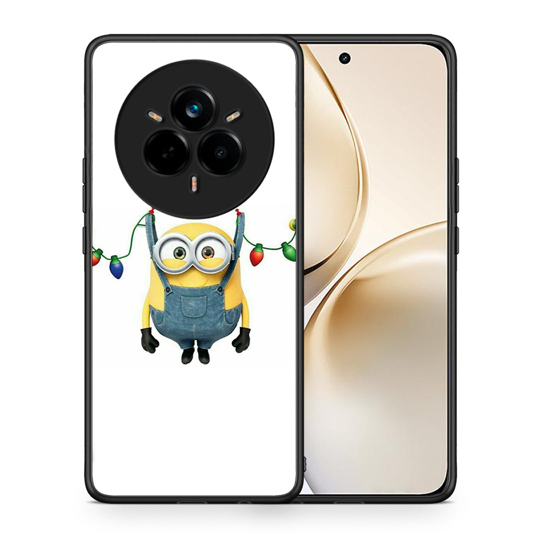 Θήκη Realme 14 Pro Plus Xmas Minion Lights από τη Smartfits με σχέδιο στο πίσω μέρος και μαύρο περίβλημα | Realme 14 Pro Plus Xmas Minion Lights case with colorful back and black bezels