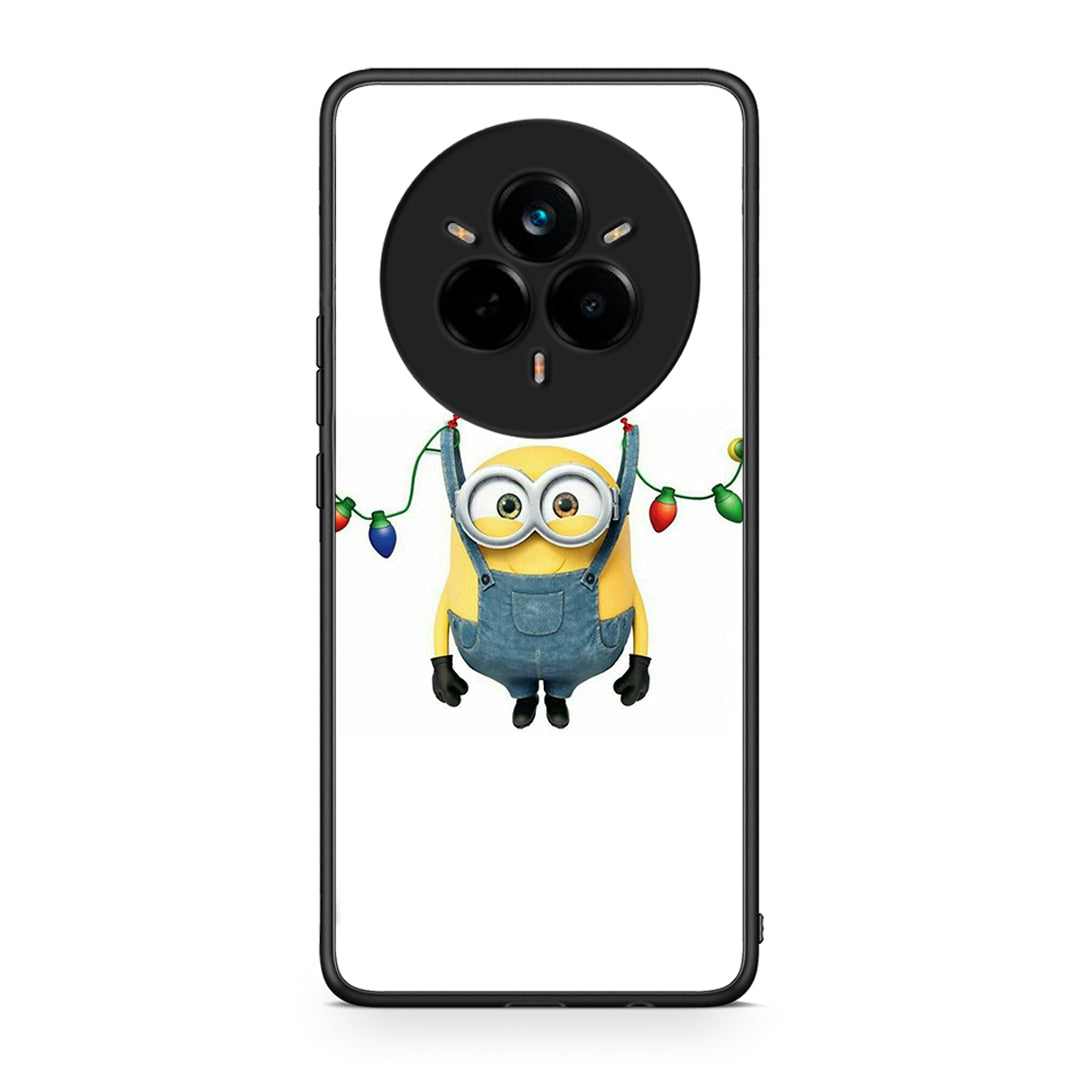 Realme 14 Pro Plus Xmas Minion Lights θήκη από τη Smartfits με σχέδιο στο πίσω μέρος και μαύρο περίβλημα | Smartphone case with colorful back and black bezels by Smartfits