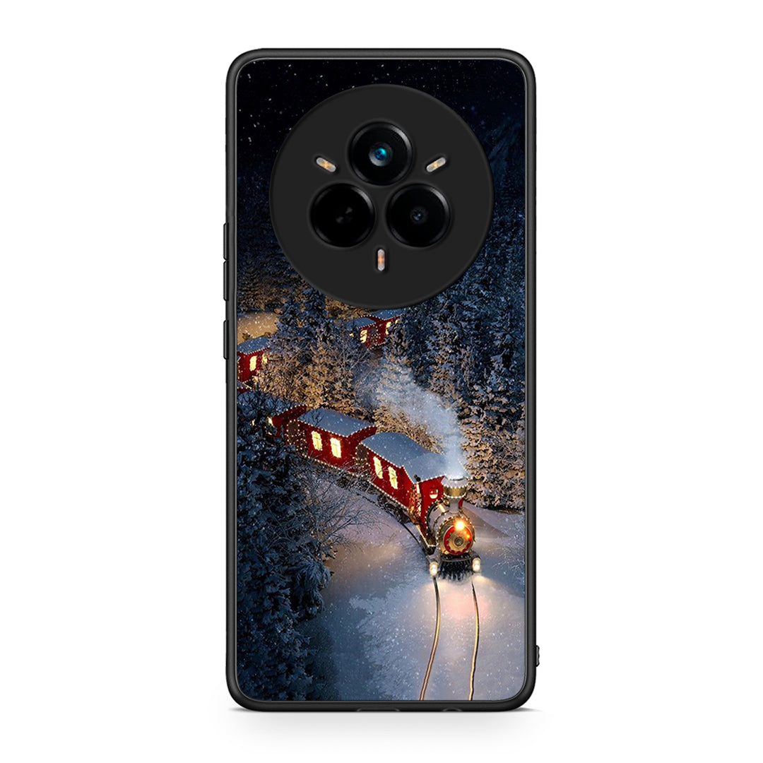 Realme 14 Pro Plus Xmas Train θήκη από τη Smartfits με σχέδιο στο πίσω μέρος και μαύρο περίβλημα | Smartphone case with colorful back and black bezels by Smartfits