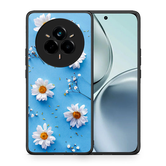 Θήκη Realme 14 Pro Real Daisies από τη Smartfits με σχέδιο στο πίσω μέρος και μαύρο περίβλημα | Realme 14 Pro Real Daisies case with colorful back and black bezels