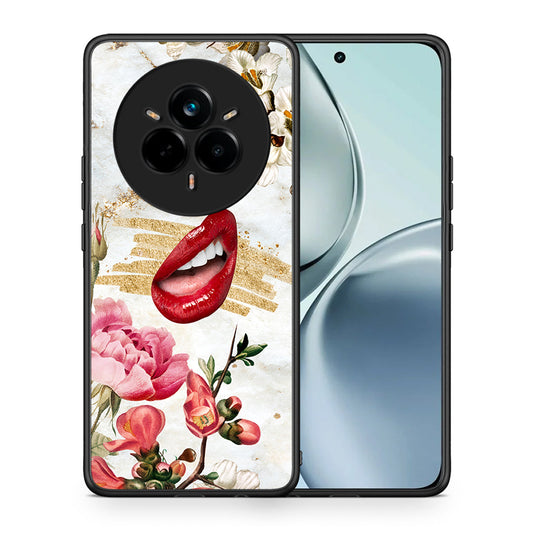 Θήκη Realme 14 Pro Red Lips από τη Smartfits με σχέδιο στο πίσω μέρος και μαύρο περίβλημα | Realme 14 Pro Red Lips case with colorful back and black bezels