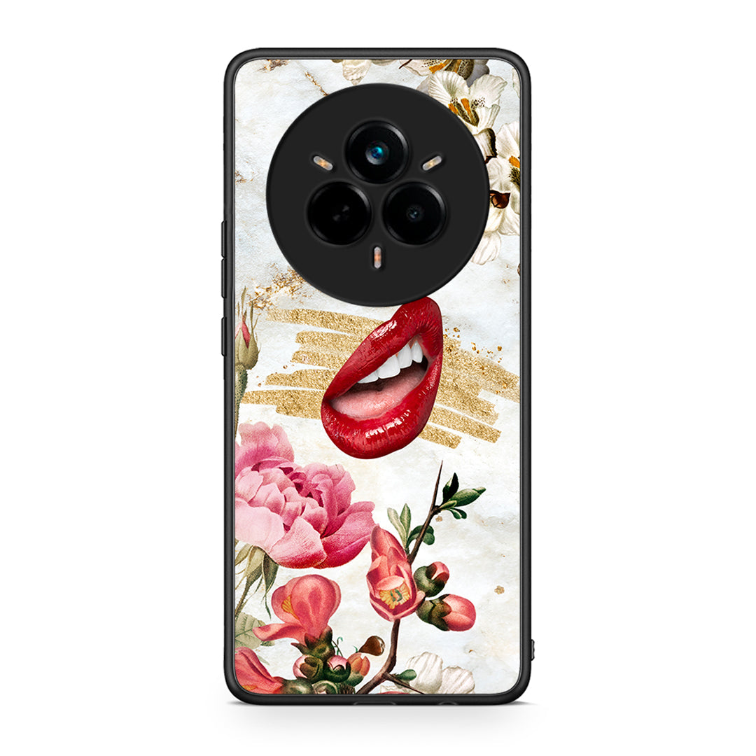 Realme 14 Pro Red Lips θήκη από τη Smartfits με σχέδιο στο πίσω μέρος και μαύρο περίβλημα | Smartphone case with colorful back and black bezels by Smartfits