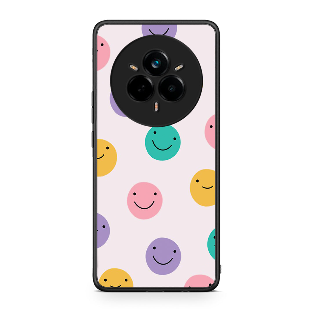 Realme 14 Pro Smiley Faces θήκη από τη Smartfits με σχέδιο στο πίσω μέρος και μαύρο περίβλημα | Smartphone case with colorful back and black bezels by Smartfits