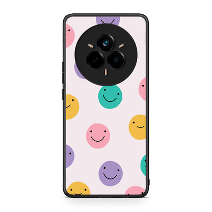 Realme 14 Pro Smiley Faces θήκη από τη Smartfits με σχέδιο στο πίσω μέρος και μαύρο περίβλημα | Smartphone case with colorful back and black bezels by Smartfits