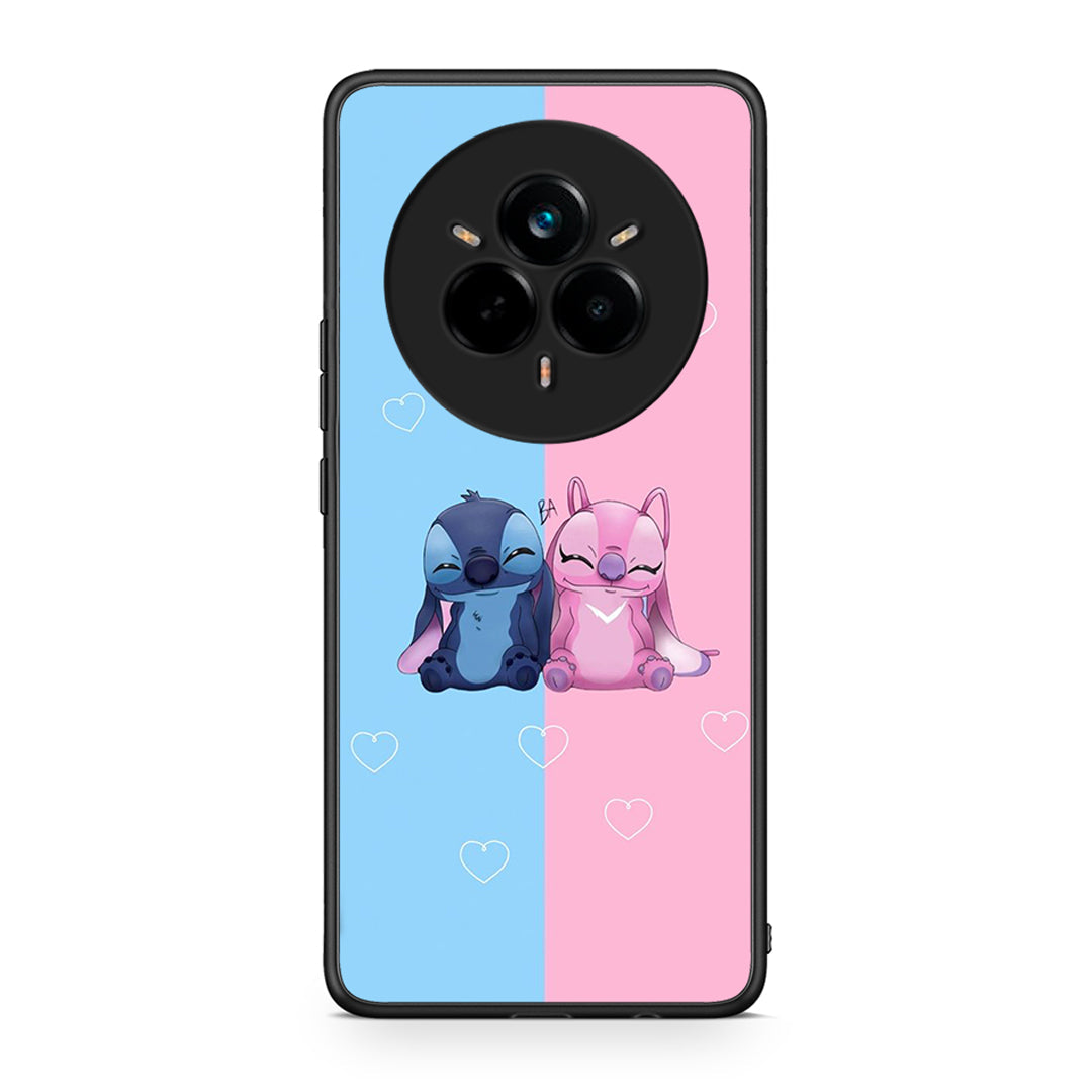 Realme 14 Pro Stitch And Angel θήκη από τη Smartfits με σχέδιο στο πίσω μέρος και μαύρο περίβλημα | Smartphone case with colorful back and black bezels by Smartfits