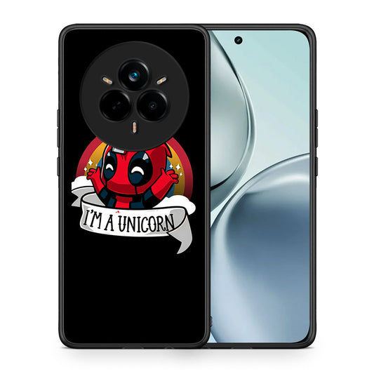 Θήκη Realme 14 Pro Unicorn Deadpool από τη Smartfits με σχέδιο στο πίσω μέρος και μαύρο περίβλημα | Realme 14 Pro Unicorn Deadpool case with colorful back and black bezels