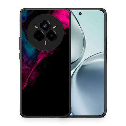 Θήκη Realme 14 Pro Pink Black Watercolor από τη Smartfits με σχέδιο στο πίσω μέρος και μαύρο περίβλημα | Realme 14 Pro Pink Black Watercolor case with colorful back and black bezels