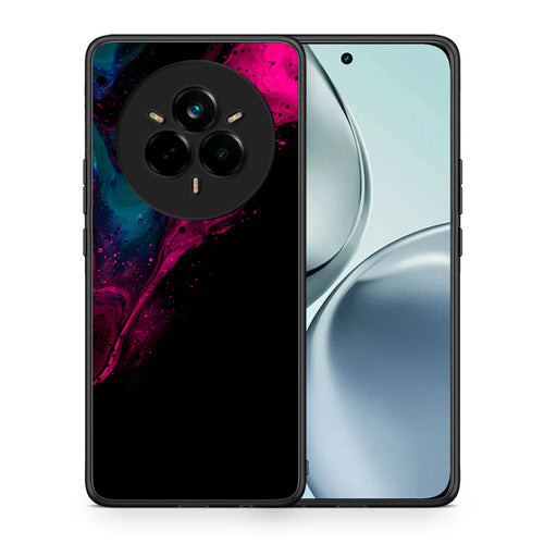 Θήκη Realme 14 Pro Pink Black Watercolor από τη Smartfits με σχέδιο στο πίσω μέρος και μαύρο περίβλημα | Realme 14 Pro Pink Black Watercolor case with colorful back and black bezels