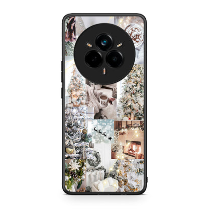 Realme 14 Pro White Christmas θήκη από τη Smartfits με σχέδιο στο πίσω μέρος και μαύρο περίβλημα | Smartphone case with colorful back and black bezels by Smartfits