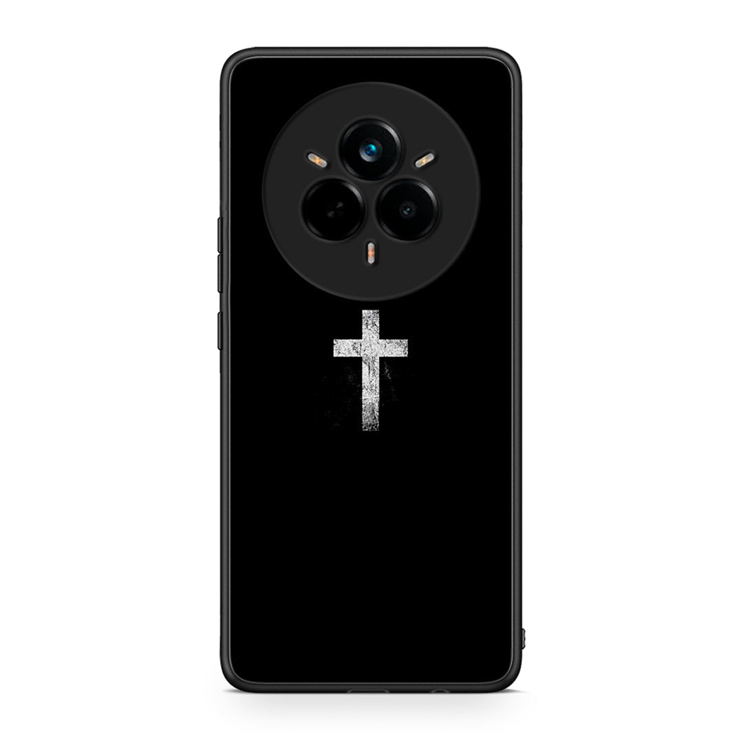 Realme 14 Pro White Cross θήκη από τη Smartfits με σχέδιο στο πίσω μέρος και μαύρο περίβλημα | Smartphone case with colorful back and black bezels by Smartfits