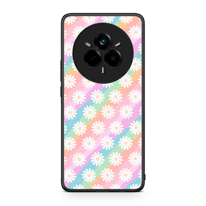 Realme 14 Pro White Daisies θήκη από τη Smartfits με σχέδιο στο πίσω μέρος και μαύρο περίβλημα | Smartphone case with colorful back and black bezels by Smartfits