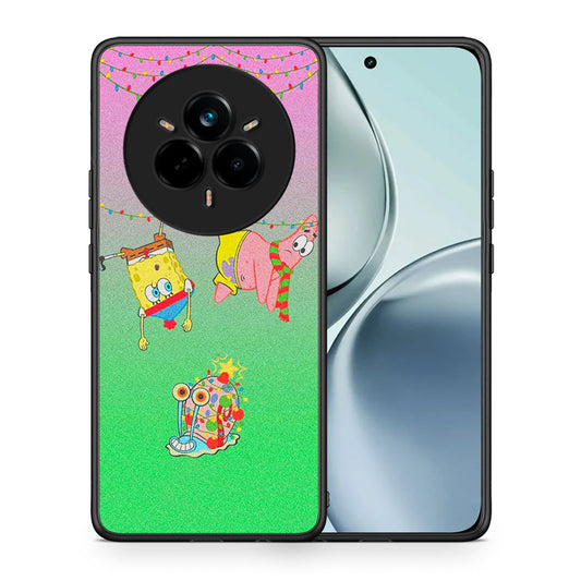 Θήκη Realme 14 Pro Xmas Lights από τη Smartfits με σχέδιο στο πίσω μέρος και μαύρο περίβλημα | Realme 14 Pro Xmas Lights case with colorful back and black bezels