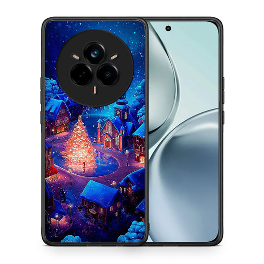 Θήκη Realme 14 Pro Xmas Village από τη Smartfits με σχέδιο στο πίσω μέρος και μαύρο περίβλημα | Realme 14 Pro Xmas Village case with colorful back and black bezels
