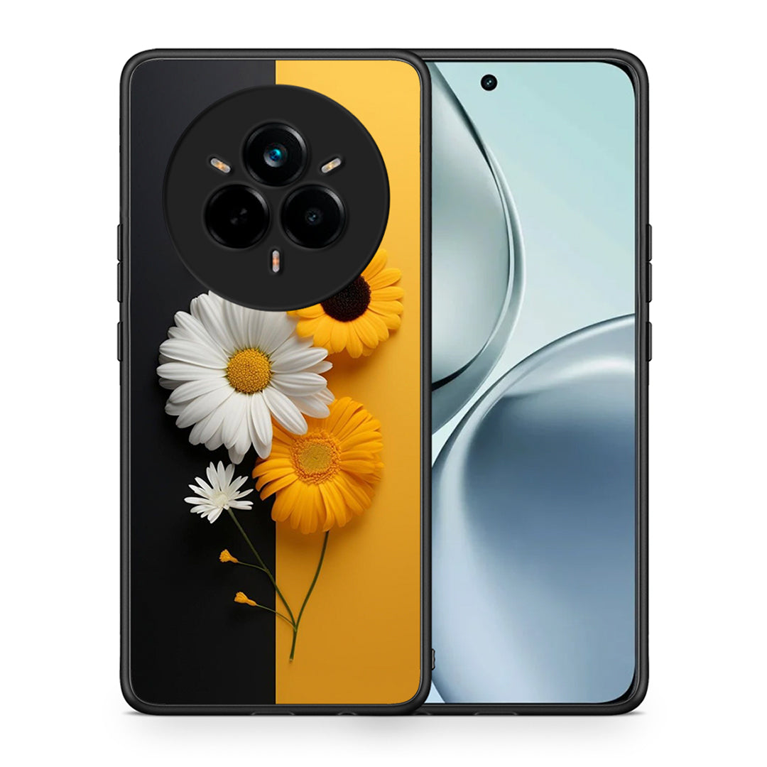 Θήκη Realme 14 Pro Yellow Daisies από τη Smartfits με σχέδιο στο πίσω μέρος και μαύρο περίβλημα | Realme 14 Pro Yellow Daisies case with colorful back and black bezels