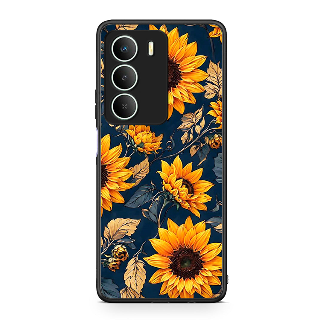 Realme 14X Autumn Sunflowers Θήκη από τη Smartfits με σχέδιο στο πίσω μέρος και μαύρο περίβλημα | Smartphone case with colorful back and black bezels by Smartfits
