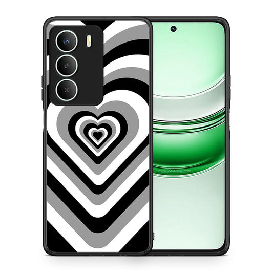 Θήκη Realme 14X Black Hearts από τη Smartfits με σχέδιο στο πίσω μέρος και μαύρο περίβλημα | Realme 14X Black Hearts case with colorful back and black bezels