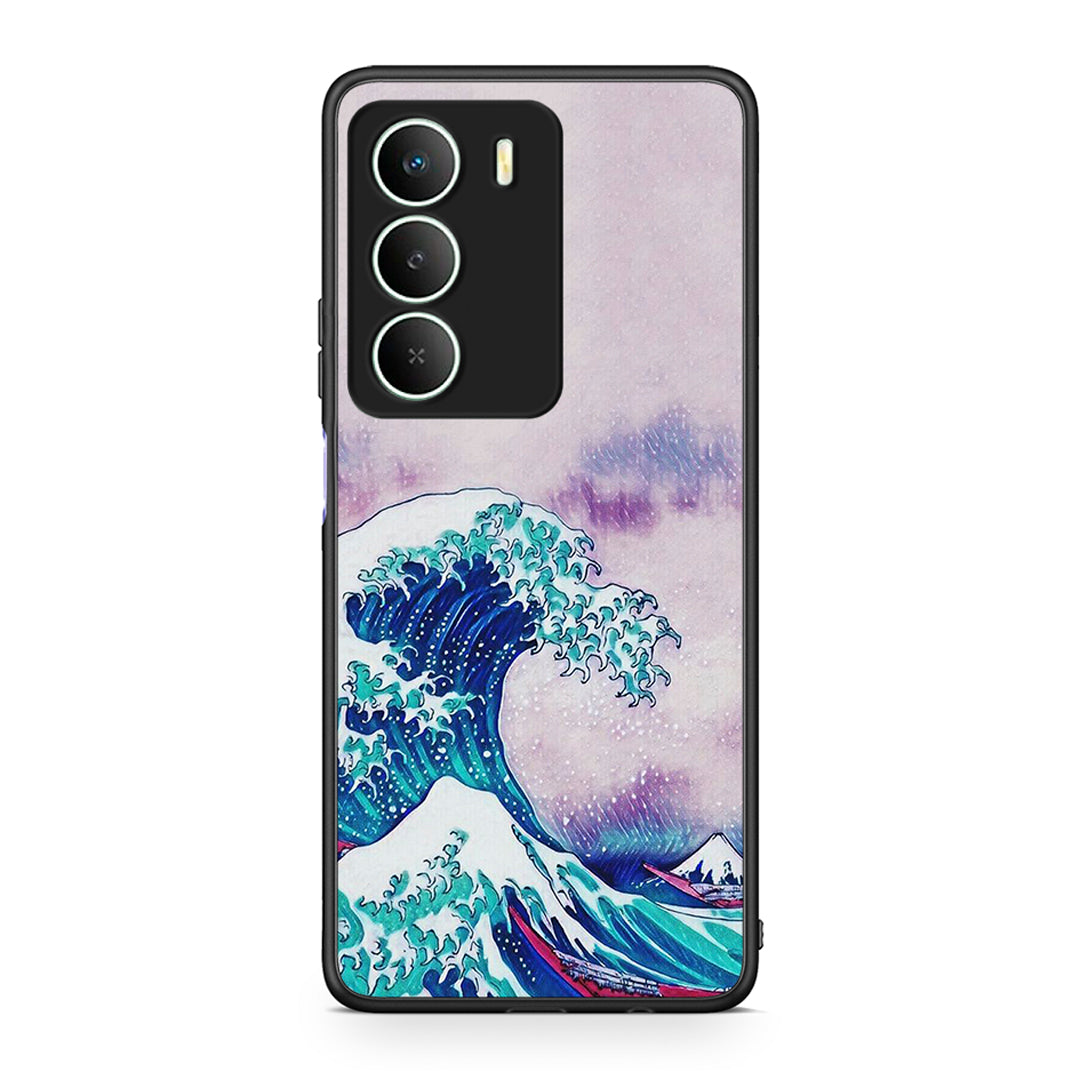 Realme 14X Blue Waves θήκη από τη Smartfits με σχέδιο στο πίσω μέρος και μαύρο περίβλημα | Smartphone case with colorful back and black bezels by Smartfits