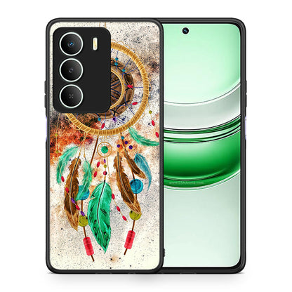 Θήκη Realme 14X DreamCatcher Boho από τη Smartfits με σχέδιο στο πίσω μέρος και μαύρο περίβλημα | Realme 14X DreamCatcher Boho case with colorful back and black bezels