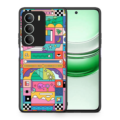 Θήκη Realme 14X Bubbles Soap από τη Smartfits με σχέδιο στο πίσω μέρος και μαύρο περίβλημα | Realme 14X Bubbles Soap case with colorful back and black bezels