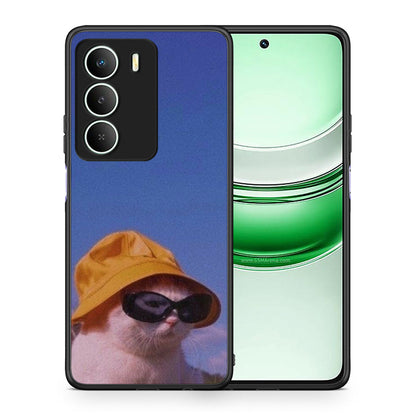 Θήκη Realme 14X Cat Diva από τη Smartfits με σχέδιο στο πίσω μέρος και μαύρο περίβλημα | Realme 14X Cat Diva case with colorful back and black bezels