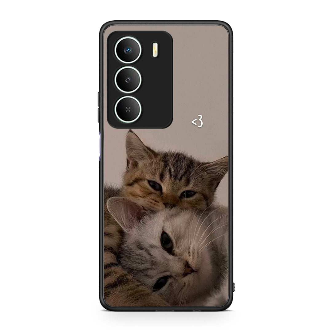 Realme 14X Cats In Love Θήκη από τη Smartfits με σχέδιο στο πίσω μέρος και μαύρο περίβλημα | Smartphone case with colorful back and black bezels by Smartfits