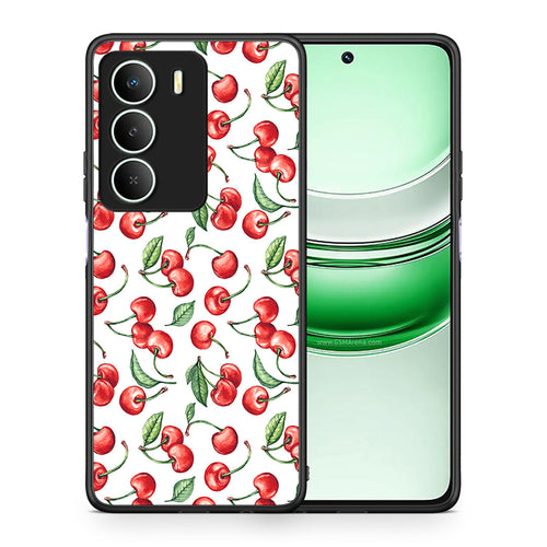 Θήκη Realme 14X Cherry Summer από τη Smartfits με σχέδιο στο πίσω μέρος και μαύρο περίβλημα | Realme 14X Cherry Summer case with colorful back and black bezels