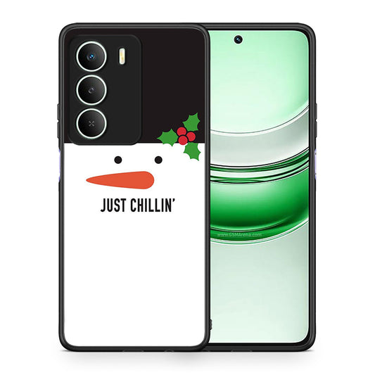 Θήκη Realme 14X Christmas Chillin από τη Smartfits με σχέδιο στο πίσω μέρος και μαύρο περίβλημα | Realme 14X Christmas Chillin case with colorful back and black bezels