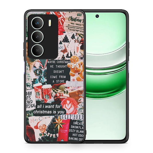 Θήκη Realme 14X Christmas Happiness από τη Smartfits με σχέδιο στο πίσω μέρος και μαύρο περίβλημα | Realme 14X Christmas Happiness case with colorful back and black bezels