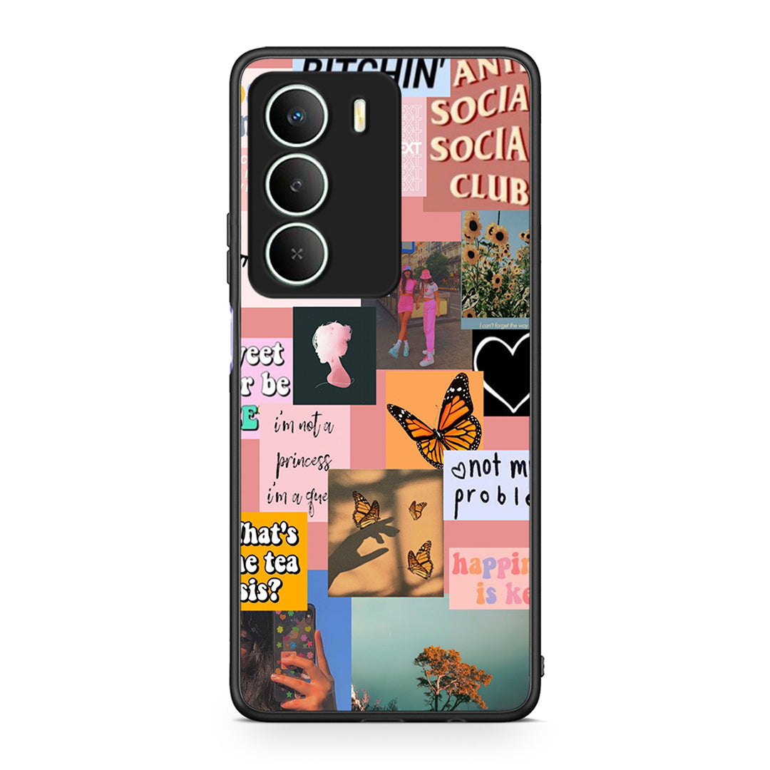 Realme 14X Collage Bitchin Θήκη Αγίου Βαλεντίνου από τη Smartfits με σχέδιο στο πίσω μέρος και μαύρο περίβλημα | Smartphone case with colorful back and black bezels by Smartfits