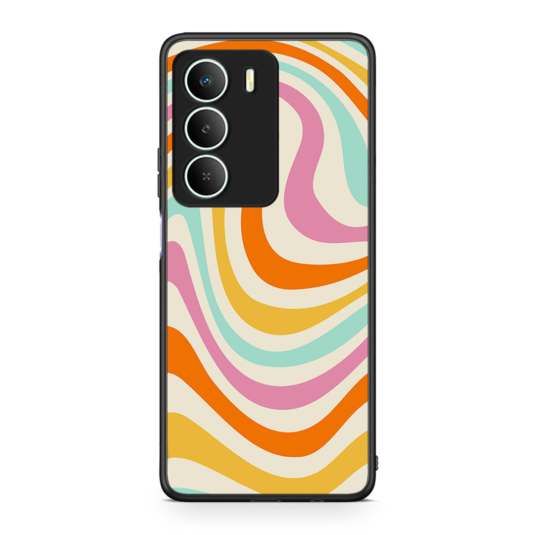 Realme 14X Colourful Waves θήκη από τη Smartfits με σχέδιο στο πίσω μέρος και μαύρο περίβλημα | Smartphone case with colorful back and black bezels by Smartfits