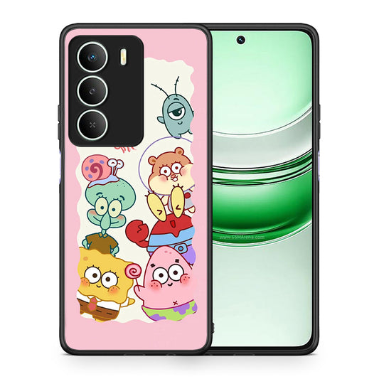 Θήκη Realme 14X Cute Companion από τη Smartfits με σχέδιο στο πίσω μέρος και μαύρο περίβλημα | Realme 14X Cute Companion case with colorful back and black bezels