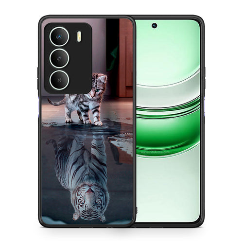 Θήκη Realme 14X Tiger Cute από τη Smartfits με σχέδιο στο πίσω μέρος και μαύρο περίβλημα | Realme 14X Tiger Cute case with colorful back and black bezels
