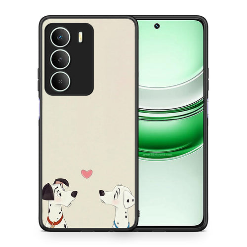 Θήκη Realme 14X Dalmatians Love από τη Smartfits με σχέδιο στο πίσω μέρος και μαύρο περίβλημα | Realme 14X Dalmatians Love case with colorful back and black bezels