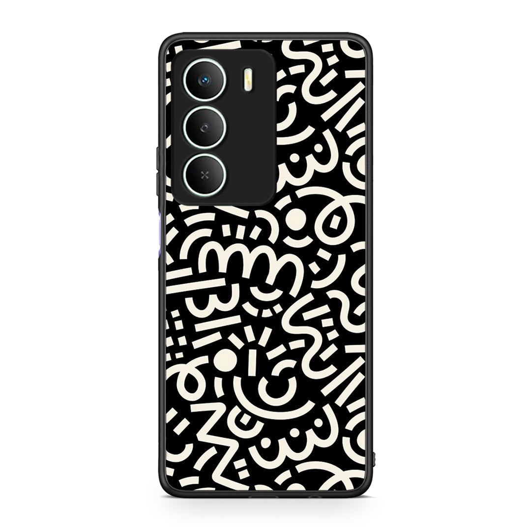 Realme 14X Doodle Art Θήκη από τη Smartfits με σχέδιο στο πίσω μέρος και μαύρο περίβλημα | Smartphone case with colorful back and black bezels by Smartfits