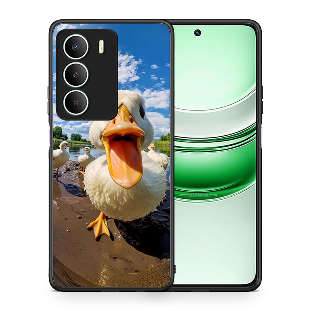 Θήκη Realme 14X Duck Face από τη Smartfits με σχέδιο στο πίσω μέρος και μαύρο περίβλημα | Realme 14X Duck Face case with colorful back and black bezels