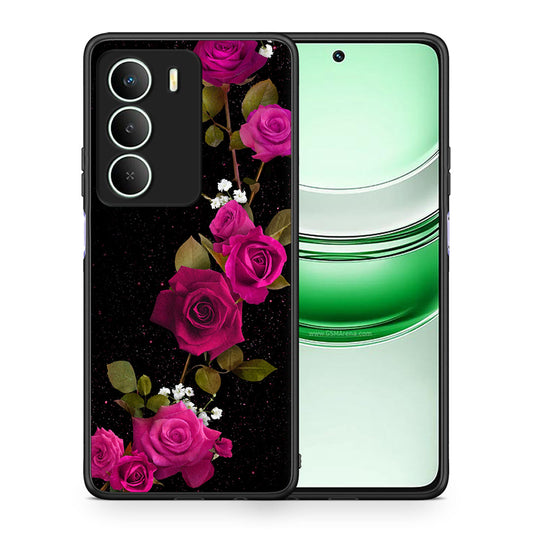 Θήκη Realme 14X Red Roses Flower από τη Smartfits με σχέδιο στο πίσω μέρος και μαύρο περίβλημα | Realme 14X Red Roses Flower case with colorful back and black bezels