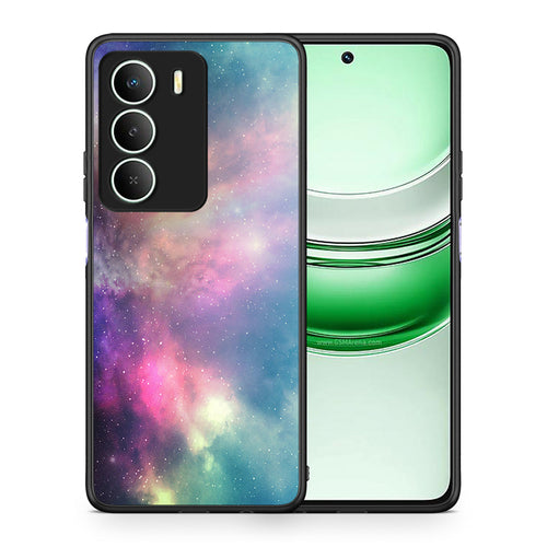 Θήκη Realme 14X Rainbow Galaxy από τη Smartfits με σχέδιο στο πίσω μέρος και μαύρο περίβλημα | Realme 14X Rainbow Galaxy case with colorful back and black bezels