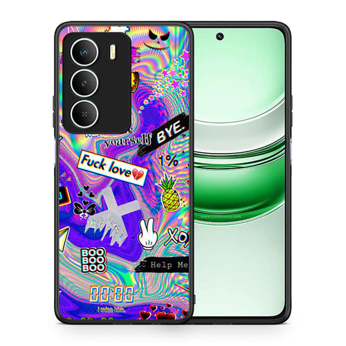 Θήκη Realme 14X Game Over από τη Smartfits με σχέδιο στο πίσω μέρος και μαύρο περίβλημα | Realme 14X Game Over case with colorful back and black bezels