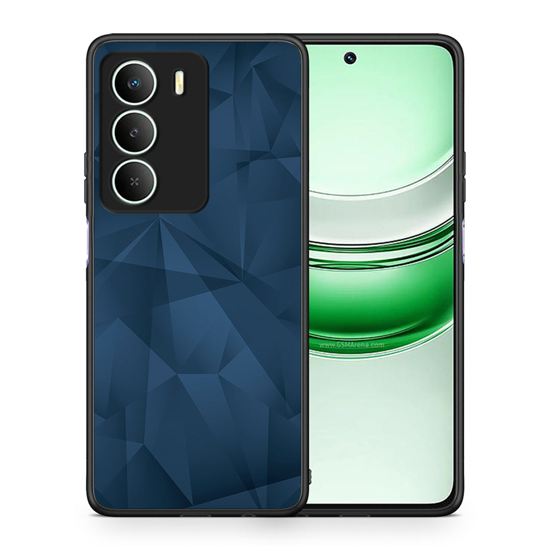 Θήκη Realme 14X Blue Abstract Geometric από τη Smartfits με σχέδιο στο πίσω μέρος και μαύρο περίβλημα | Realme 14X Blue Abstract Geometric case with colorful back and black bezels