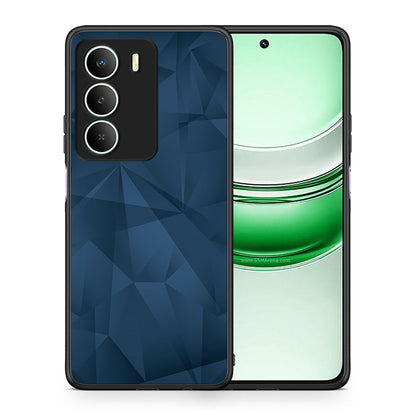Θήκη Realme 14X Blue Abstract Geometric από τη Smartfits με σχέδιο στο πίσω μέρος και μαύρο περίβλημα | Realme 14X Blue Abstract Geometric case with colorful back and black bezels
