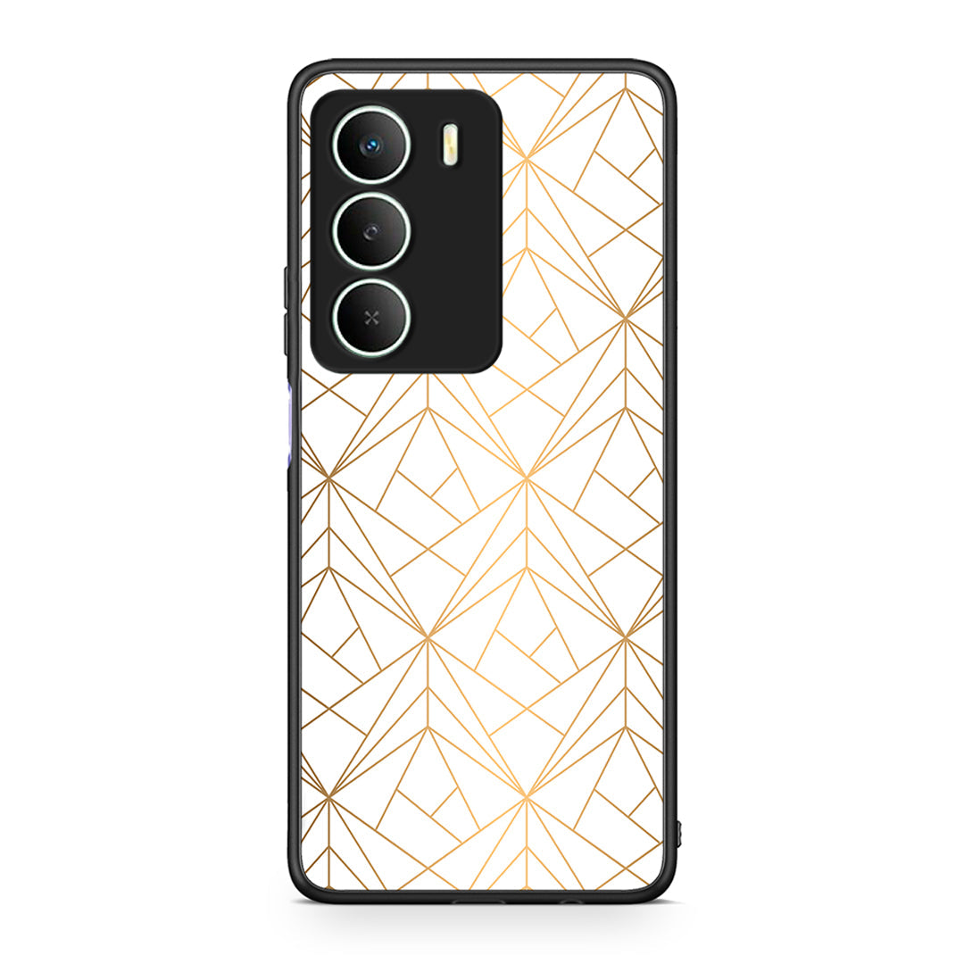 111 - Realme 14X Luxury White Geometric case, cover, bumper