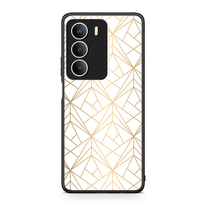 111 - Realme 14X Luxury White Geometric case, cover, bumper
