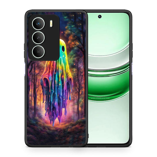 Θήκη Realme 14X Halloween Ghost από τη Smartfits με σχέδιο στο πίσω μέρος και μαύρο περίβλημα | Realme 14X Halloween Ghost case with colorful back and black bezels