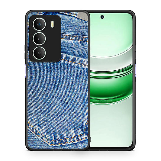 Θήκη Realme 14X Jeans Pocket από τη Smartfits με σχέδιο στο πίσω μέρος και μαύρο περίβλημα | Realme 14X Jeans Pocket case with colorful back and black bezels