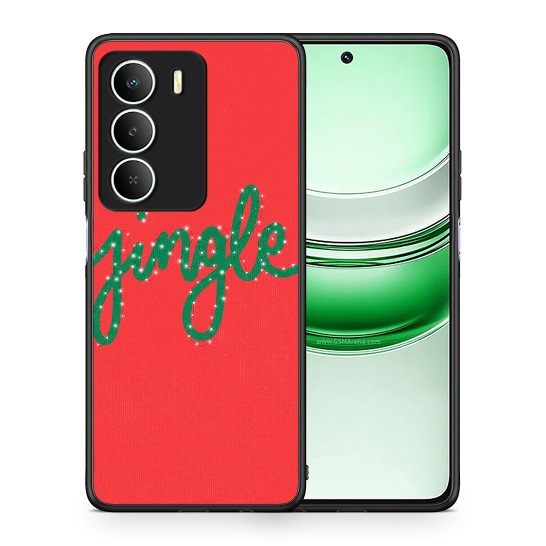 Θήκη Realme 14X Jingle Xmas από τη Smartfits με σχέδιο στο πίσω μέρος και μαύρο περίβλημα | Realme 14X Jingle Xmas case with colorful back and black bezels