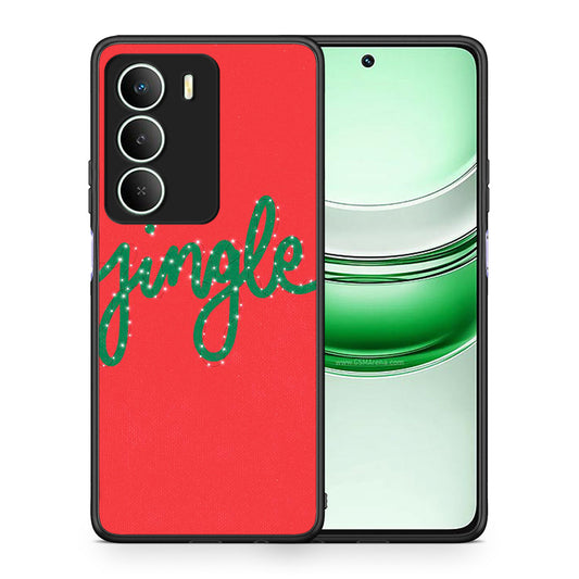 Θήκη Realme 14X Jingle Xmas από τη Smartfits με σχέδιο στο πίσω μέρος και μαύρο περίβλημα | Realme 14X Jingle Xmas case with colorful back and black bezels