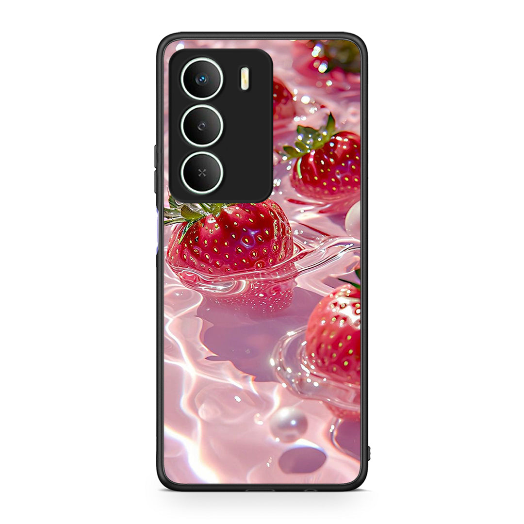 Realme 14X Juicy Strawberries θήκη από τη Smartfits με σχέδιο στο πίσω μέρος και μαύρο περίβλημα | Smartphone case with colorful back and black bezels by Smartfits