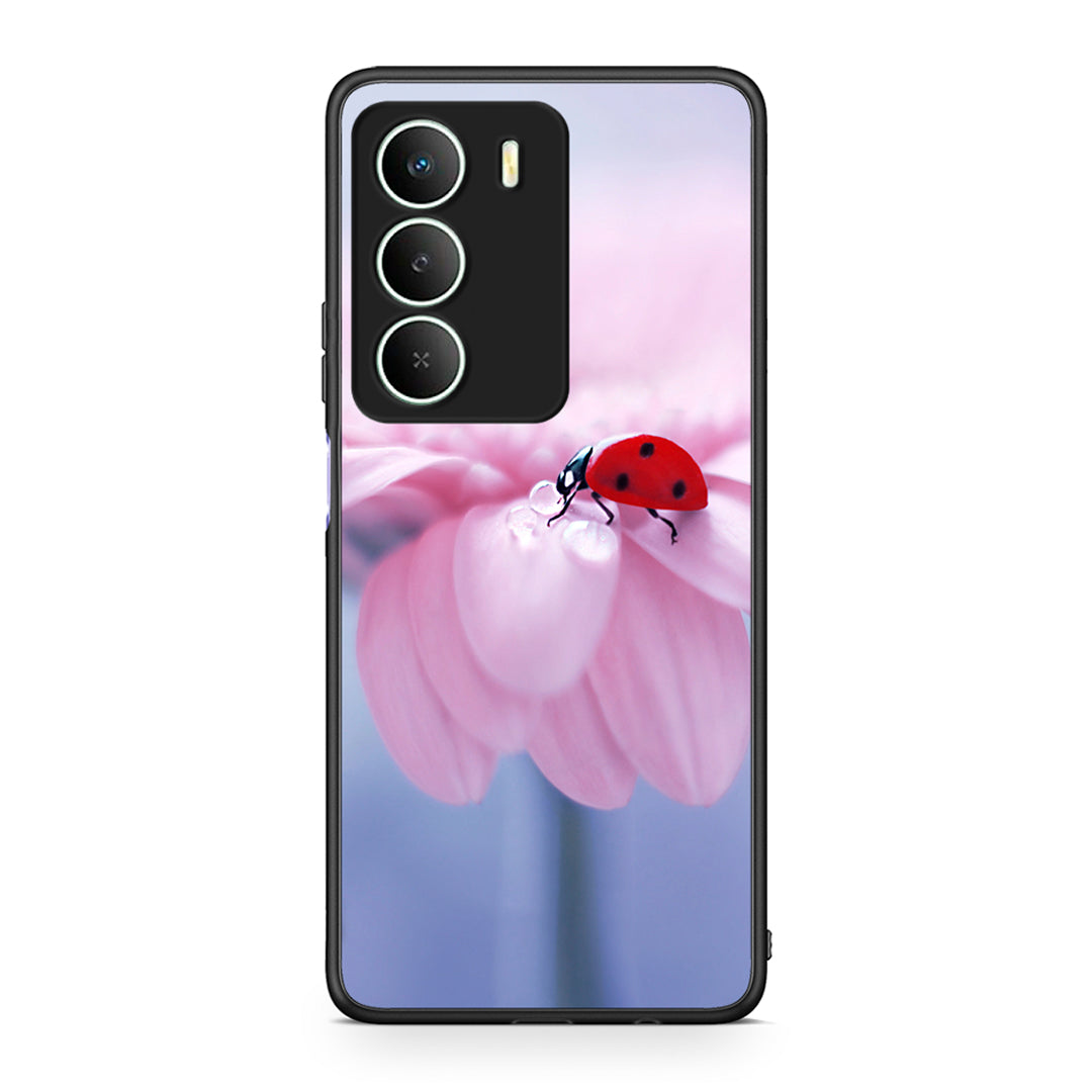 Realme 14X Ladybug Flower θήκη από τη Smartfits με σχέδιο στο πίσω μέρος και μαύρο περίβλημα | Smartphone case with colorful back and black bezels by Smartfits